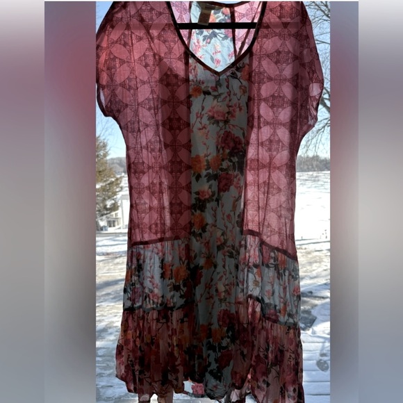 Sundance Juliet Roses Mixed Floral Print Lightweight Dress Size Large - Picture 11 of 11